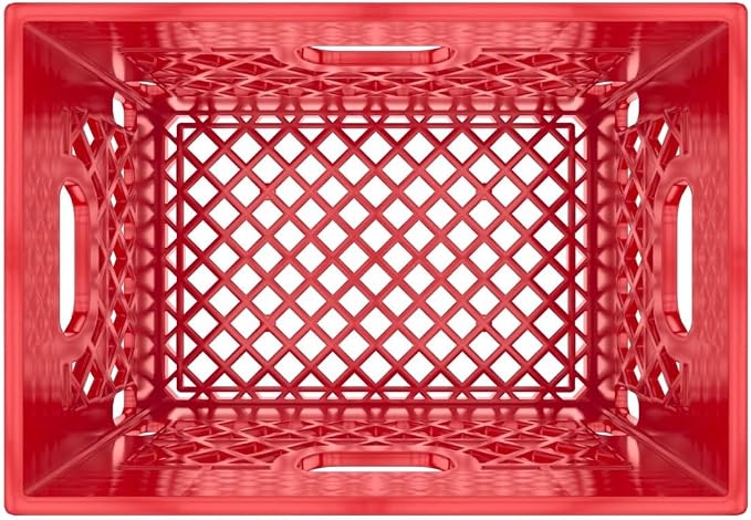 Heavy Duty Plastic Storage Milk Crates, Stackable Utility Organizer Bins - Image 7