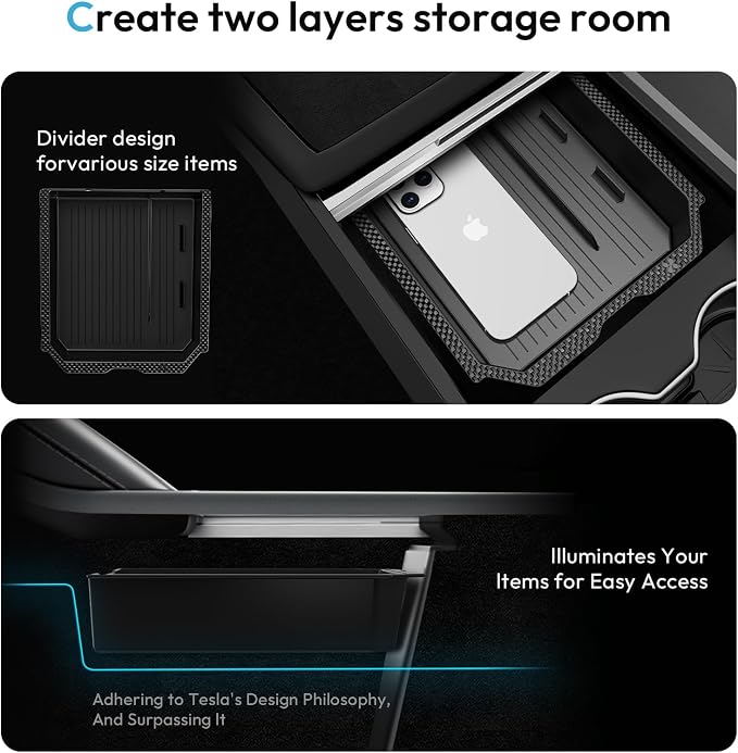 Center Console Organizer Tray for Tesla Model 3 Accessories 2024 2025, Cup - Image 3
