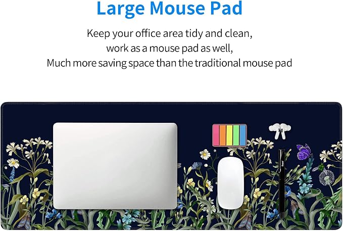 Weeds Flowers Large Mouse Pad, Gaming Keyboard Desk Pad, Extended Mouse Mat - Image 8
