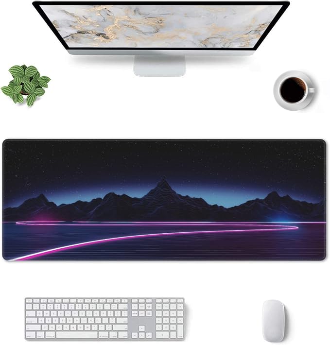 Neon Star Mountains Large Mouse Pad, Gaming Desk Mat, XL Keyboard Desk Pad Mat - Image 8