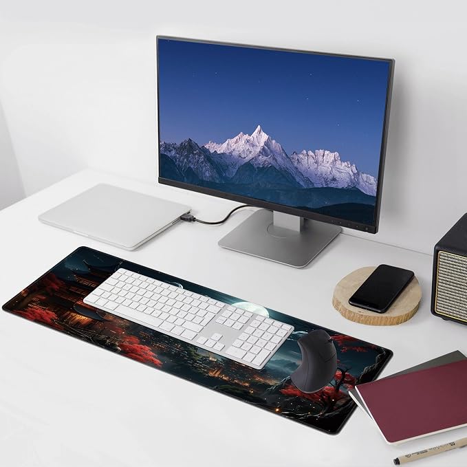 Japanese Full Moon Large Mouse Pad, Gaming Keyboard Desk Pad, Extended Mouse - Image 6