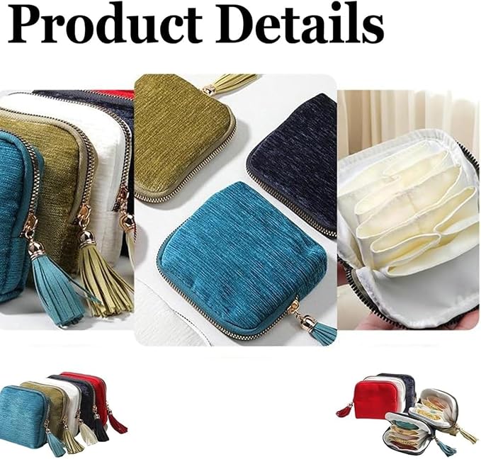 Travel Jewelry Case, Portable Jewelry Storage Bag, Compact Foldable Five - Image 5