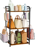 Iron & Wood Floor-Standing 3-Tier Purse Rack by HOOBRO