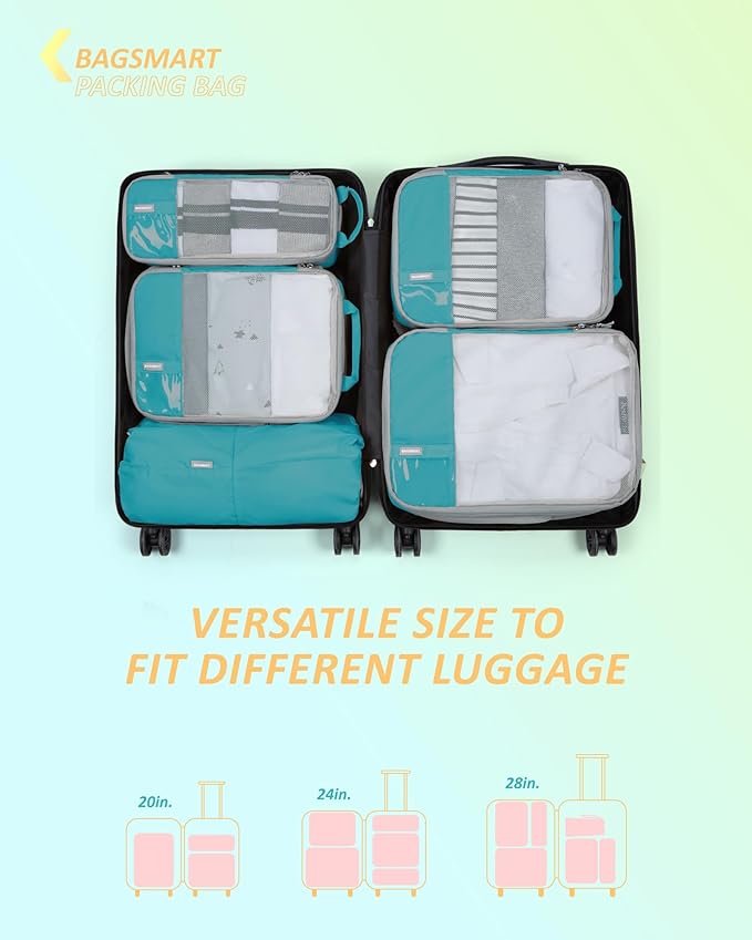 BAGSMART 6 Set /4 Set/2 Set Compression Packing Cubes - Image 3