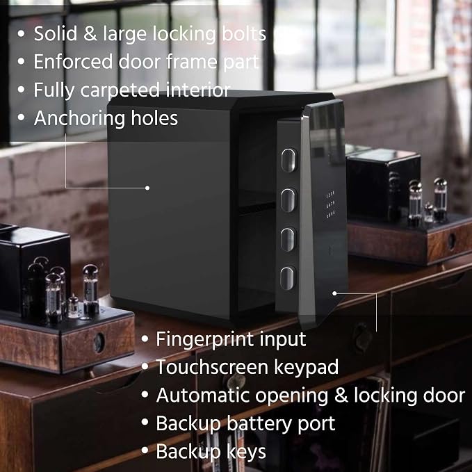 Home Safe, Fingerprint Password Safe Box - Image 3