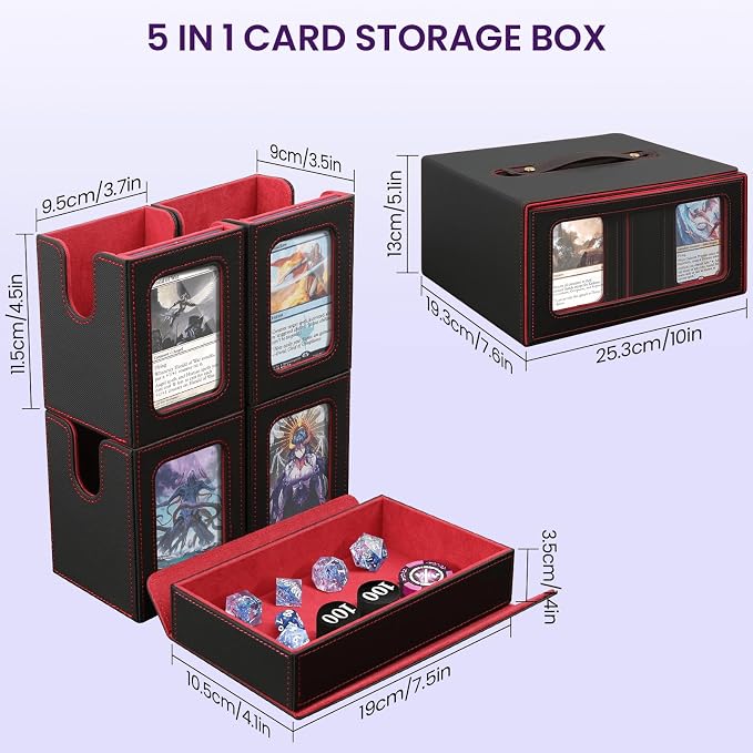 Card Storage Box for MTG with Commander Display for Trading Cards 400+ - Image 4