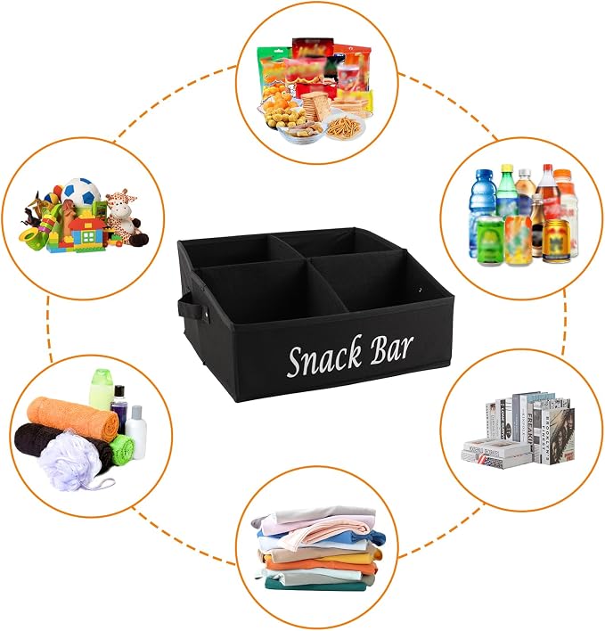 Snack Organizer for Countertop, Fabric Snack Basket - Image 6