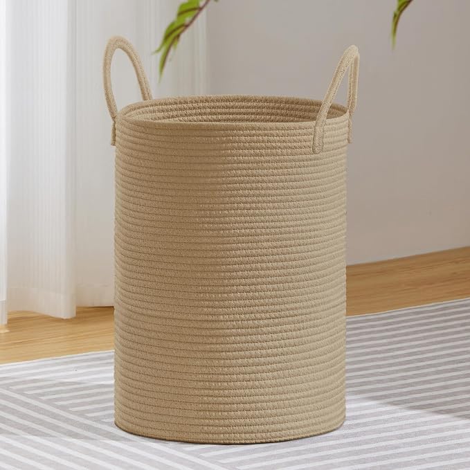 VIPOSCO Large Laundry Hamper, Tall Woven Rope Storage Basket by VIPOSCO