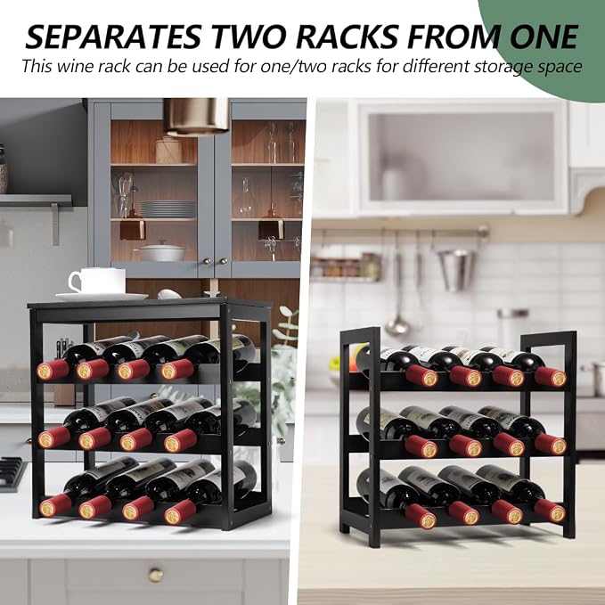 Wine Rack 24-Botttle Freestanding Floor, 6-Tier Wine Rack Shelf - Image 3