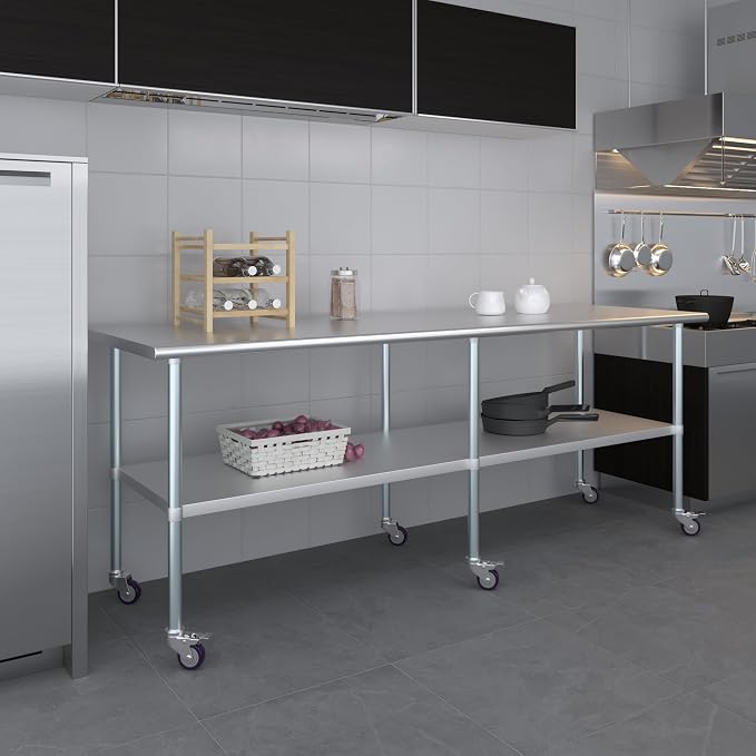 AmGood 30" x 96" Stainless Steel Work Table - Image 9