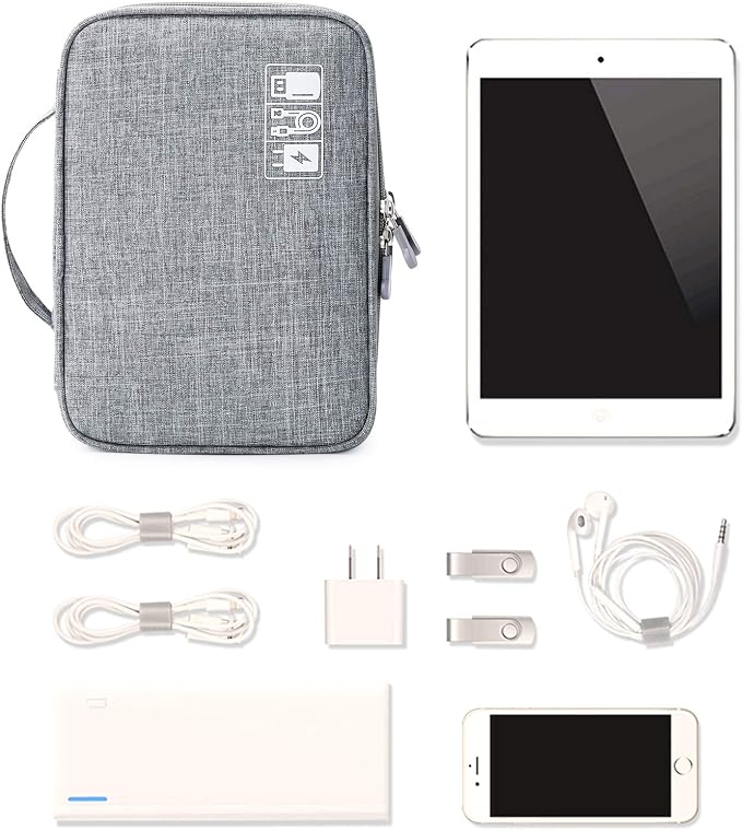Lanola Travel Cable Organizer Bag, Electronic Accessories Case Portable Double - Image 7