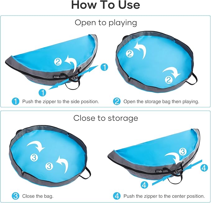 Toy Storage Bag and Play Mat for Building Bricks & Blocks - Image 3