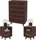 3 Piece Bedroom Set, Tall Dresser and Nightstand Sets by SOLACEFURNITURE