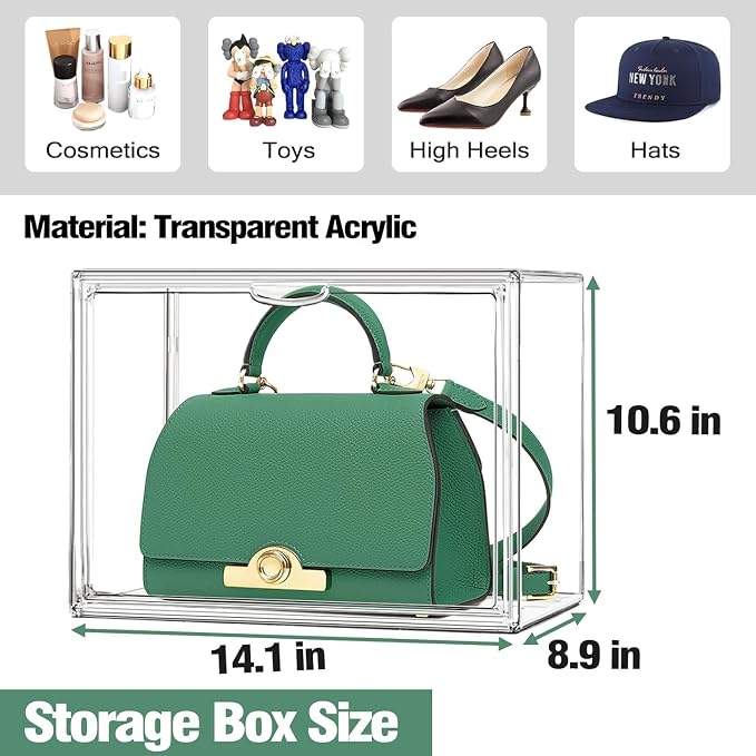 X-Large Acrylic Display Case Size 14 Sneaker Shoe Box - Image 2