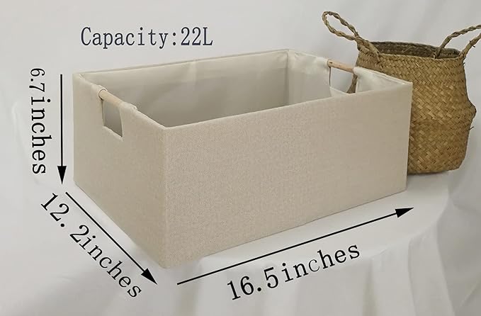 Storage Bin for Shelves Rectangle Closet Baskets Foldable Box - Image 2