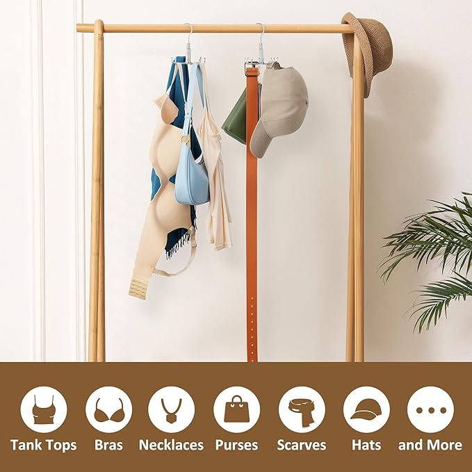 ZEDODIER Tie Hanger for Closet, 2 Pack Rotatable Tie Organizer for Men - Image 6