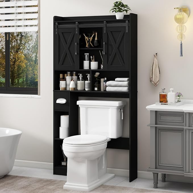 Vabches Over The Toilet Storage Cabinet, Farmhouse Storage Cabinet Over Toilet - Image 6