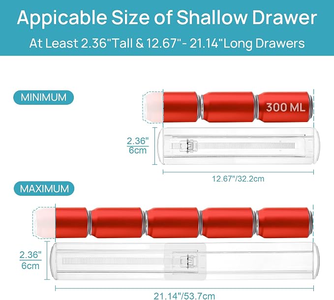 Vtopmart 4 Pack Shallow Drawer Dividers, 2.36" High 12.67"-21.14" Adjustable - Image 2