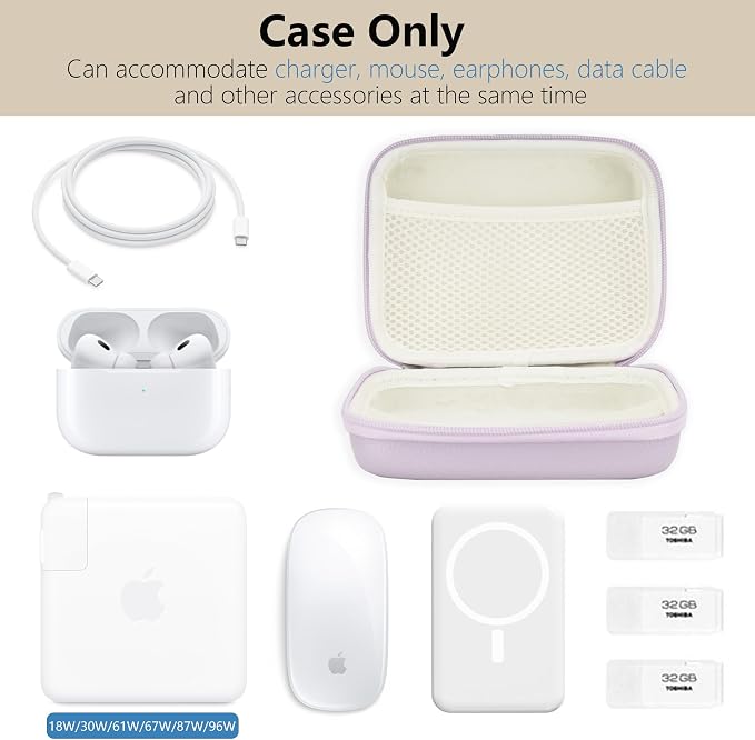 Charger Case for Macbook, Portable Tech Electronic Organizer Bag, Travel - Image 3