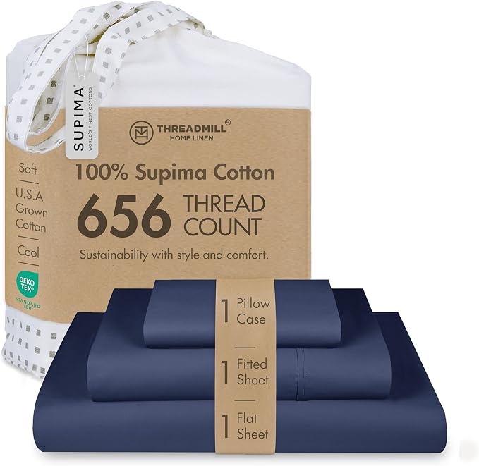 Threadmill Twin XL Sheet Sets |656 Thread Count 100% Supima Cotton Sheets by ThreadmillHomeLinen