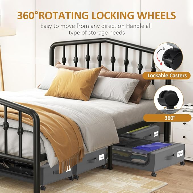 Large Under Bed Storage with Wheels, Under Bed Storage Containers, Under Bed - Image 4