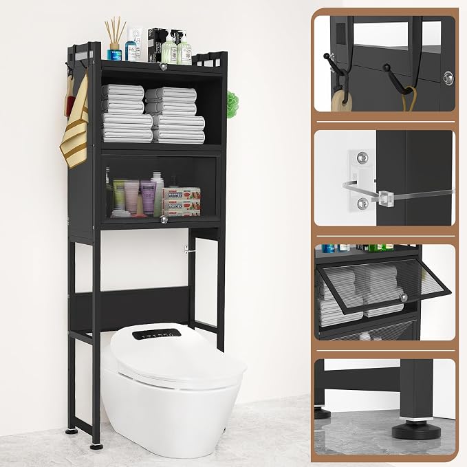 ZZL Over The Toilet Storage Cabinet, Bathroom Toilet Organizer, Waterproof - Image 3