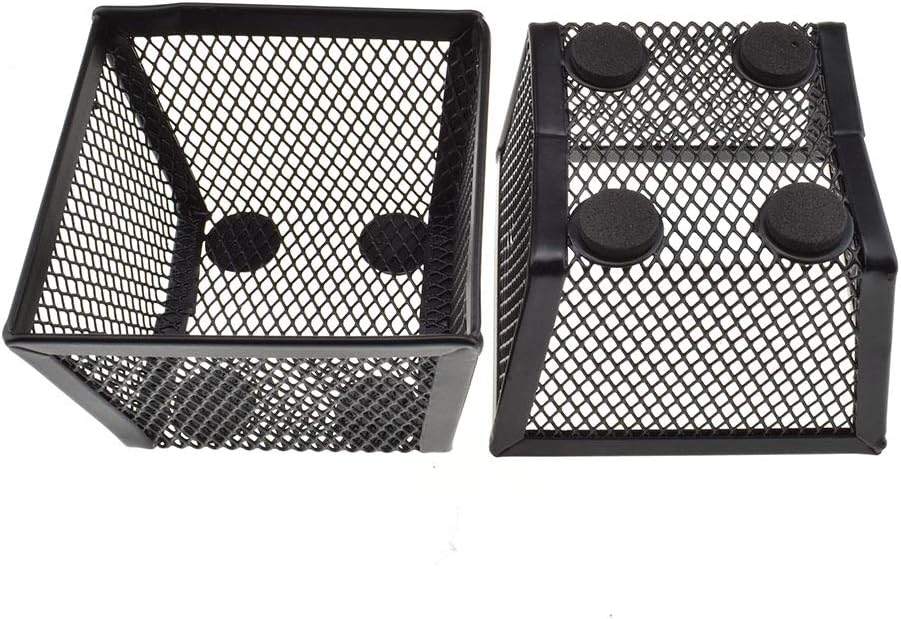HAHIYO Stackable Paper Clip Mesh Holder cup 2.2" Height 2 Pack Black