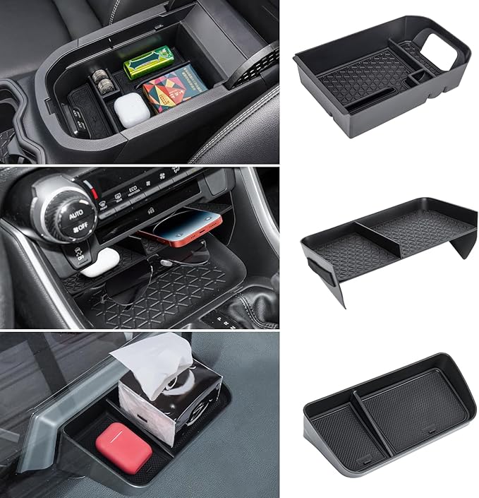 3PCS Center Console Organizer Tray and Armrest Storage Box Compatible - Image 7
