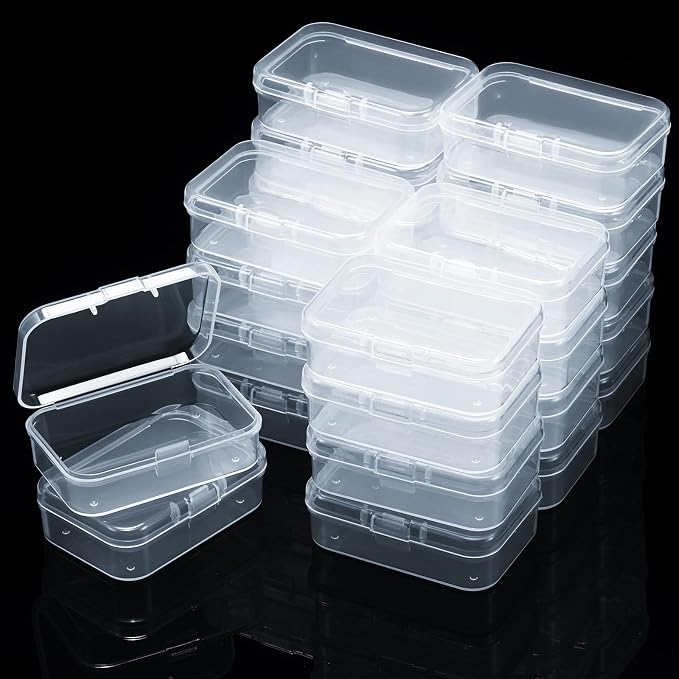 SATINIOR 24 Packs Small Clear Plastic Beads Storage Containers Box - Image 5