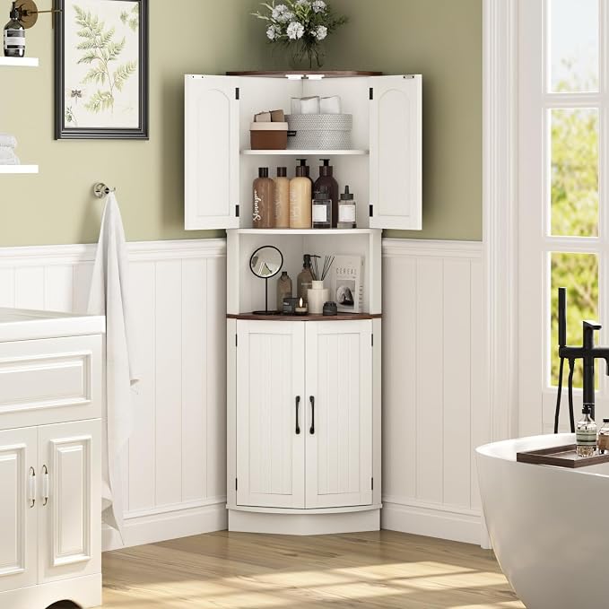 Tall Corner Cabinet, 64.7" Corner Storage Cabinet - Image 3
