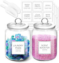 FyndraX Laundry Pods Glass Jars - Half Gallon Airtight Containers with