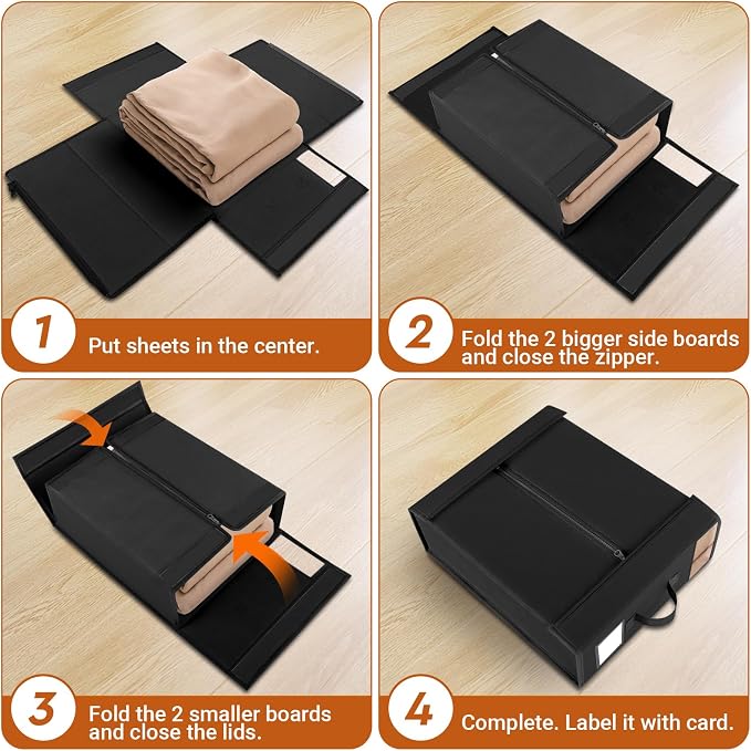 2 Pack Bed Sheet Closet Organizers and Storage, Sturdy Foldable Storage - Image 4