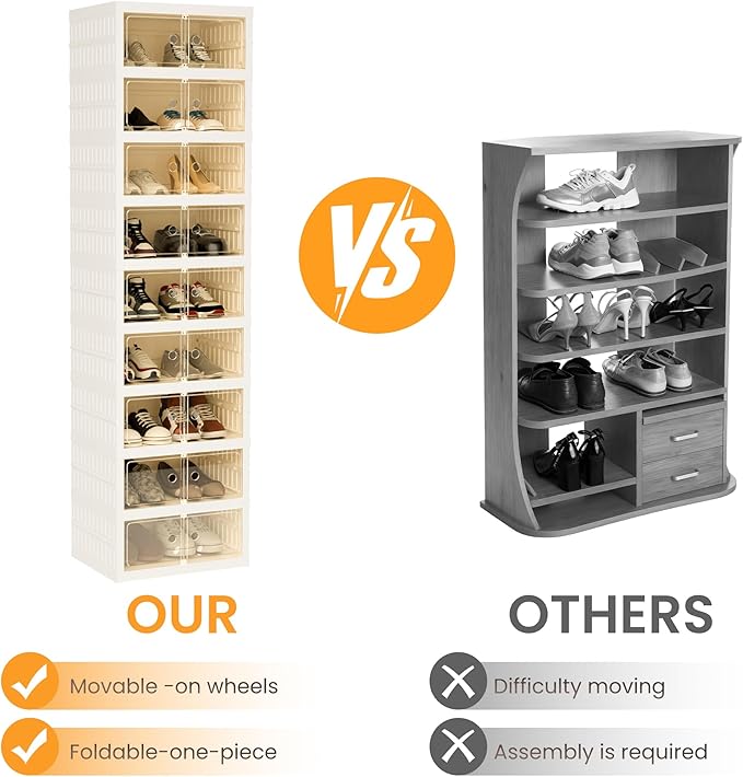 Foldable Shoe Organizer Storage Box, Portable Extra Large Folding Shoe Rack - Image 6