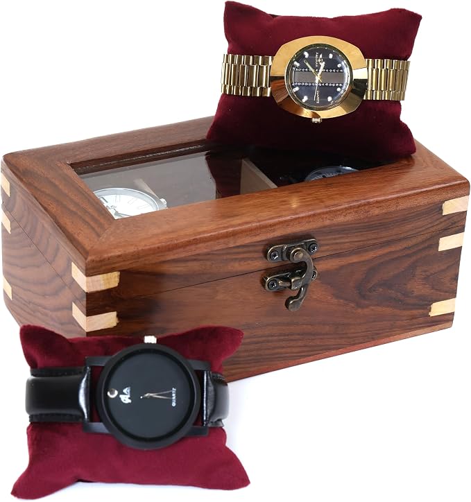 Wooden Watch Box for Men & Women, Watch Organizer & Display Case, Premium - Image 7