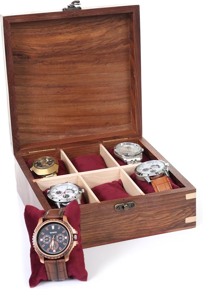 Wooden Watch Box for Men & Women, Watch Organizer & Display Case, Premium - Image 7