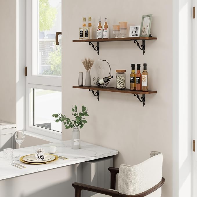 RICHFOCUS Floating Shelves for Wall Decor, 35.4W x 8D Shelves Set of 2 - Image 2