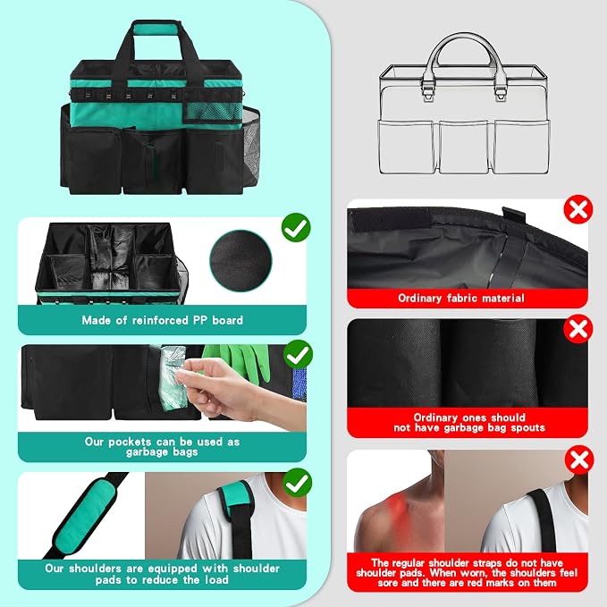 Wearable Cleaning Caddy Bag, WithDetachable Divider cleaning bags - Image 5