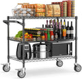 Leteuke 1120LBS Heavy Duty Rolling Utility Cart, 3 Tier Rolling Carts by Leteuke