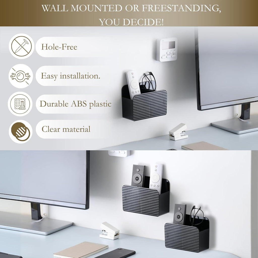 2 Pack Adhesive TV Remote Control Holder Wall Mount TV Remote Holder