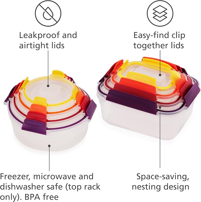 Joseph Joseph Nest Lock 16-piece Plastic BPA Free Food Storage Container Set - Image 4