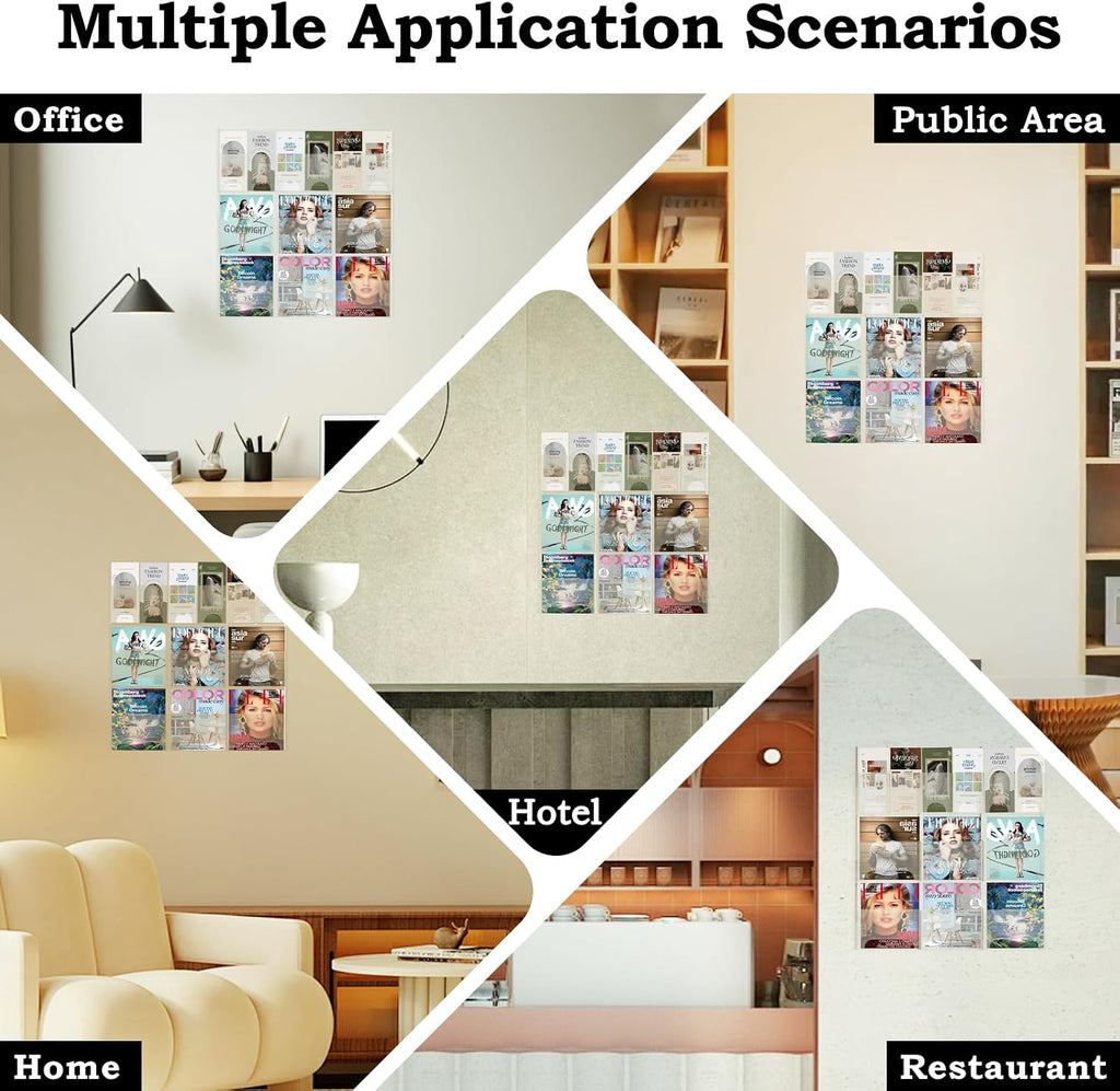 Acrylic Brochure Pamphlet Holder, 6 Magazine Holders and 6 Pamphlet