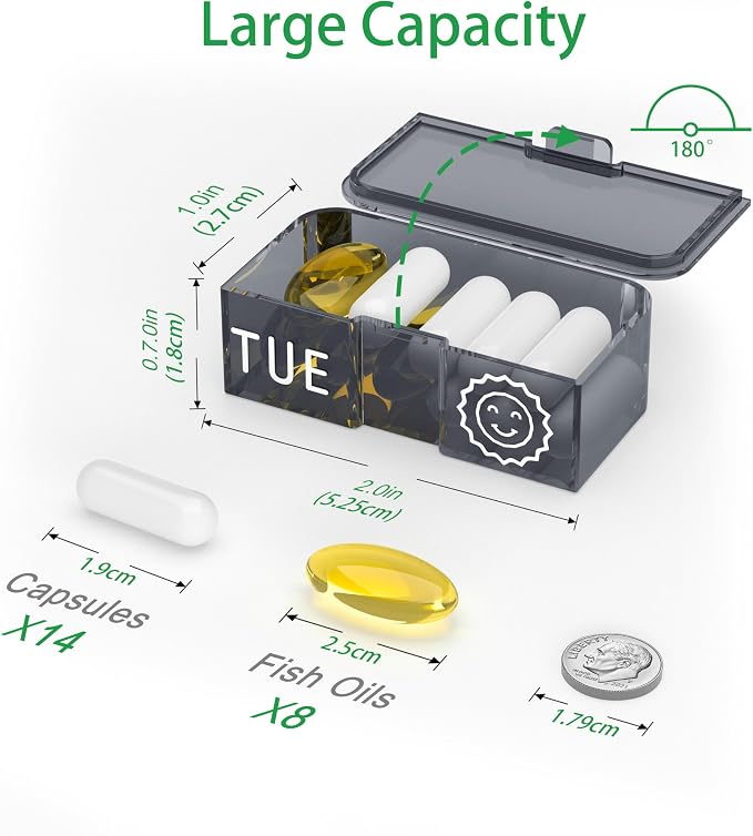 Weekly Pill Organizer 2 Times a Day, 7-Day Large Travel Pill Box 7 Day - Image 4