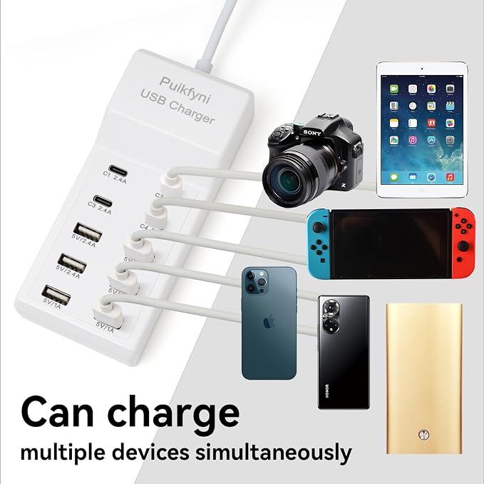 Portable USB C Charging Station, USB-C 4-Ports, USB Charging hub 10-Ports/USB c - Image 3