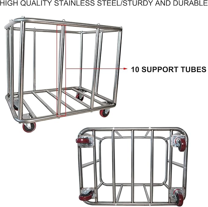 Laundry Cart Commercial Black, 11.35 Bushel Large Industrial Rolling Laundry - Image 4