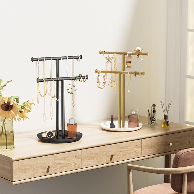 Necklace Rack Stand with Storage Tray - Image 9