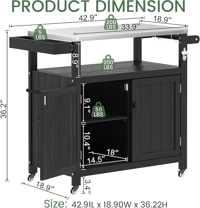 Weatherproof HIPS Outdoor Kitchen Island - Image 6
