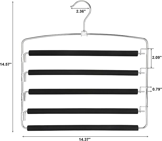 TOPIA HANGER Pants Hangers Space Saving, Non-Slip Foam Padded Organizer Hanger - Image 5