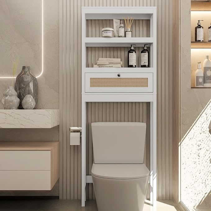 Over The Toilet Storage Cabinet, Behind Toilet Bathroom Organizer - Image 5