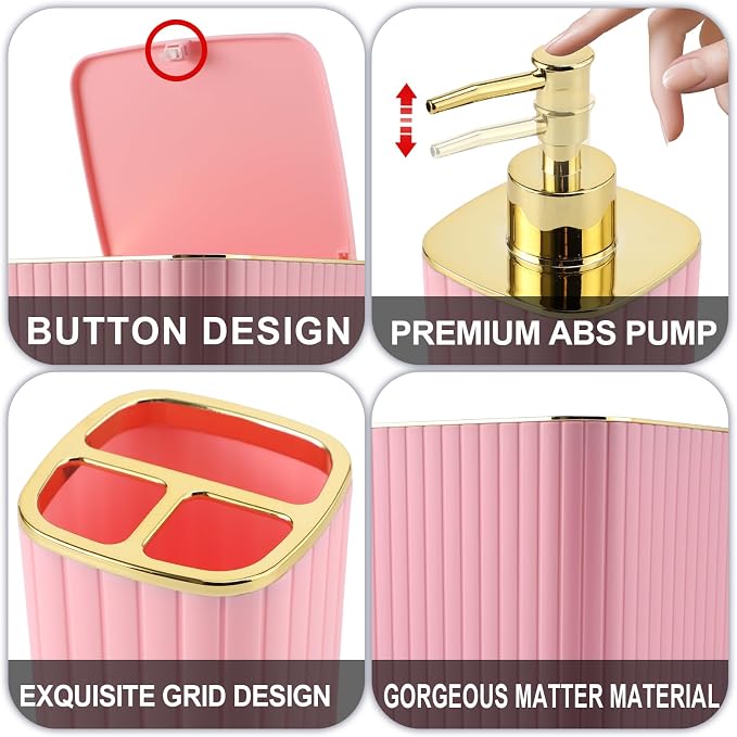 Pink Bathroom Accessories Set - Image 7
