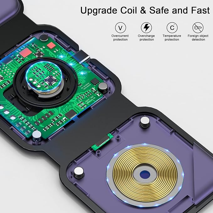 Wireless Charger 3 in 1, RTOPS Magnetic Travel Wireless Charging Station - Image 5
